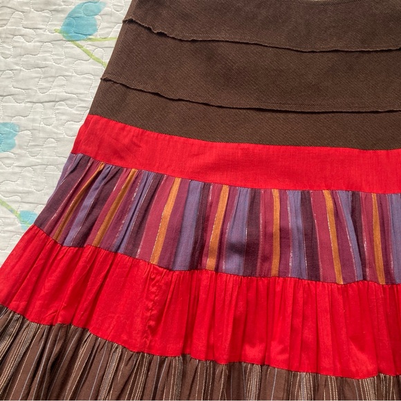 Y2K French Tiered Mixed Pattern Peasant Skirt β₯οΈ - Picture 4 of 7